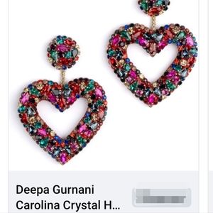 Deepa Gurnani Carolina Heart Earrings